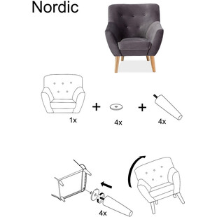 Sofa welurowa 2 osobowa Nordic Velvet szara Signal | Sklep Signal