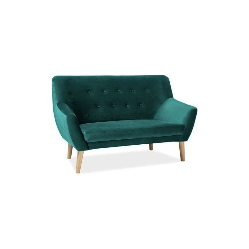 Sofa welurowa 2-osobowa Nordic Velvet zielona Signal | Sklep Signal