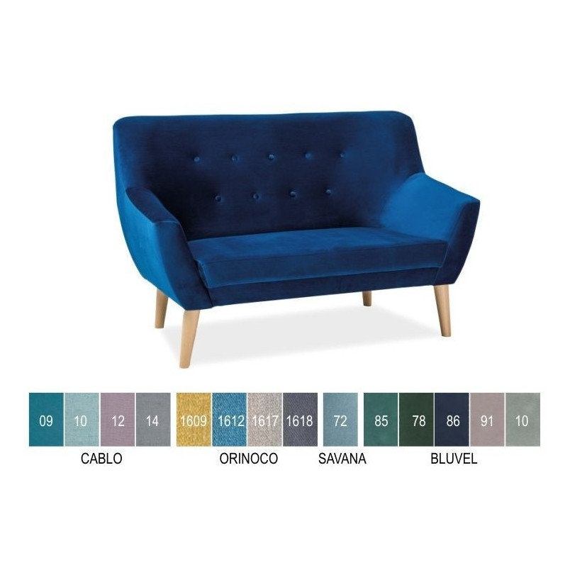 Sofa welurowa 2-osobowa Nordic Velvet zielona Signal | Sklep Signal