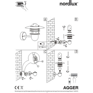 Kinkiet zewnętrzny Nordlux Agger - Srebrna latarnia LED