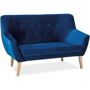 Sofa welurowa 2 osobowa Nordic Signal | Granatowa 136cm