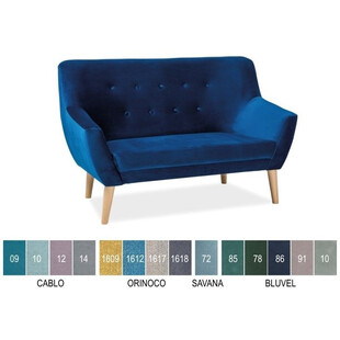 Sofa welurowa 2 osobowa Nordic Signal | Granatowa 136cm
