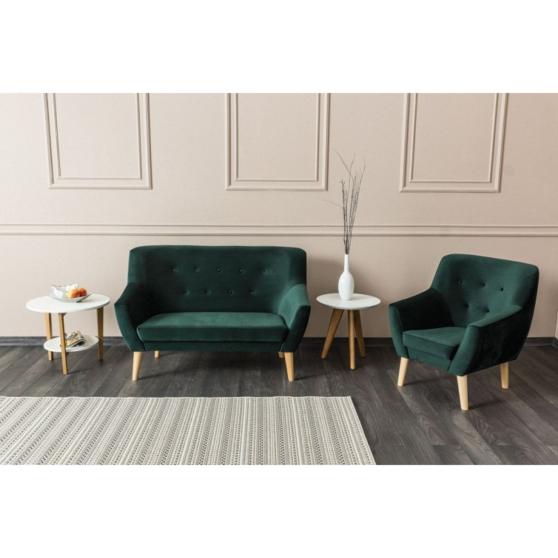 Sofa welurowa 2 osobowa Nordic Signal | Granatowa 136cm