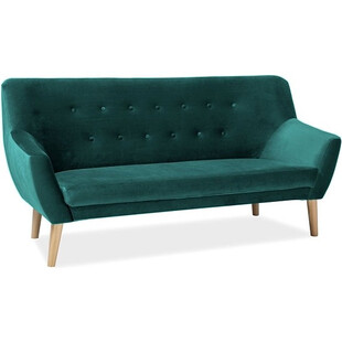 Sofa welurowa 3-osobowa Signal Nordic Velvet 180cm - Zielona