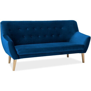 Sofa welurowa 3-osobowa Signal Nordic 180cm - Granatowa