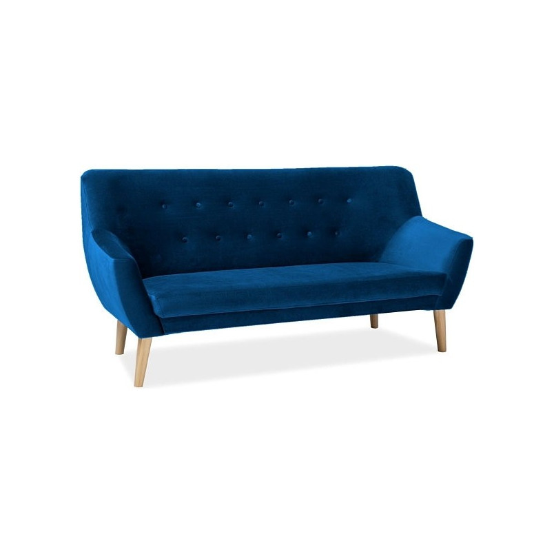 Sofa welurowa 3-osobowa Signal Nordic 180cm - Granatowa