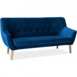 Sofa welurowa 3-osobowa Signal Nordic 180cm - Granatowa