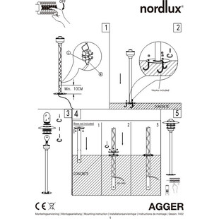 Lampa Ogrodowa Nordlux Agger | Srebrna, Stal Galwanizowana