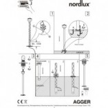 Lampa Ogrodowa Nordlux Agger | Srebrna, Stal Galwanizowana