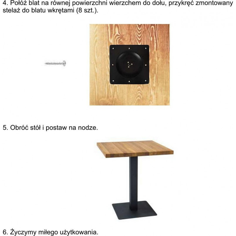 Stół kwadratowy Puro Signal 70x70cm - Dąb/Czarny | Meble Signal