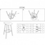 Stołek barowy Signal Sting | Skandynawski design, 76cm