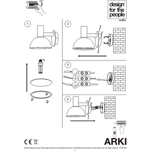 Kinkiet zewnętrzny Arki czarny - Design For The People