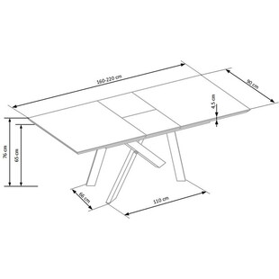 Stół rozkładany loft Capital Halmar | 160x90cm | Złoty dąb/Czarny