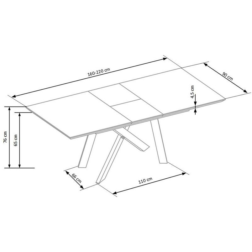 Stół rozkładany loft Capital Halmar | 160x90cm | Złoty dąb/Czarny