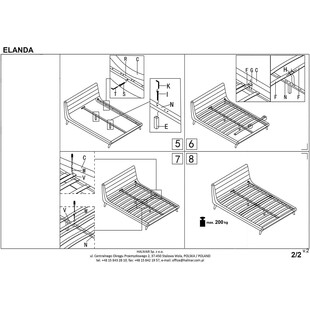 Łóżko Elanda 160x200 Halmar - Tapicerowane, Szare - Komfortowy Sen