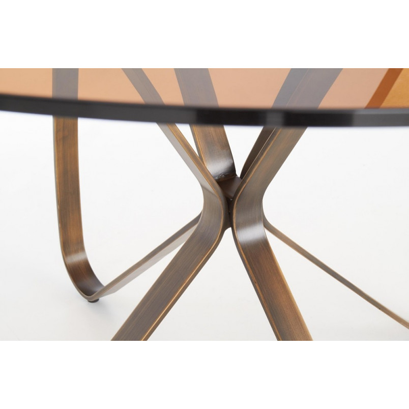 Stół szklany Lungo 120cm złoty Halmar | Salon, Jadalnia