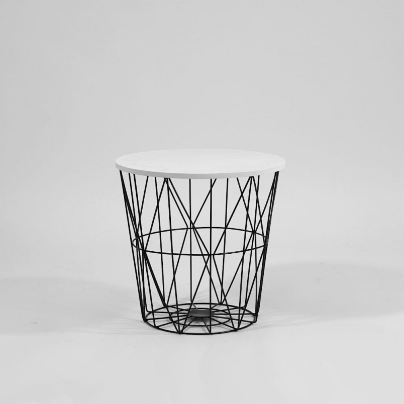 Stolik okrągły Mariffa Halmar | Czarny/Biały, 42cm