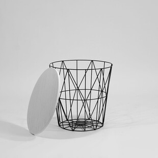 Stolik okrągły Mariffa Halmar | Czarny/Biały, 42cm