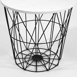 Stolik okrągły Mariffa Halmar | Czarny/Biały, 42cm
