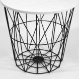 Stolik okrągły Mariffa Halmar | Czarny/Biały, 42cm