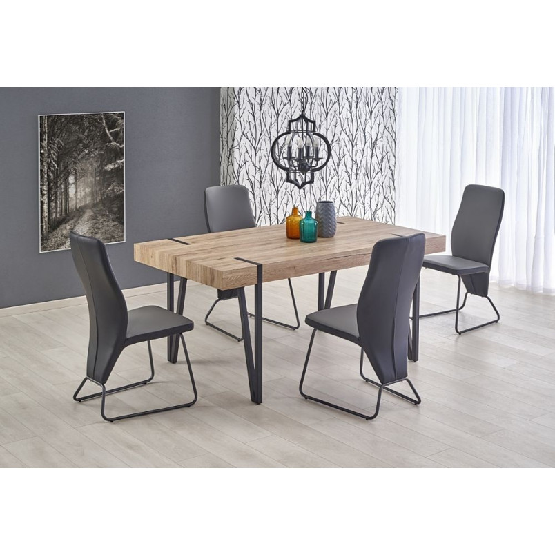 Stół Industrialny Halmar Yohann 170x90 | Dąb San Remo / Czarny