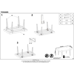 Stół Industrialny Halmar Yohann 170x90 | Dąb San Remo / Czarny