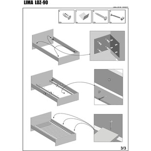 Łóżko jednoosobowe Lima 90x200 Halmar - Białe | Sklep meblowy