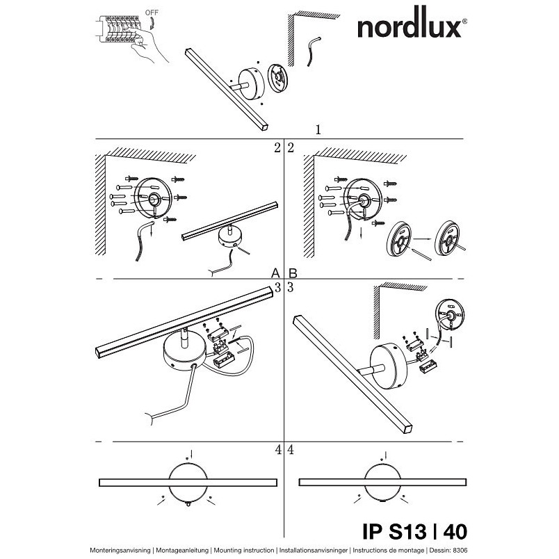 Kinkiet łazienkowy LED Nordlux | Biały, IP44, 40cm