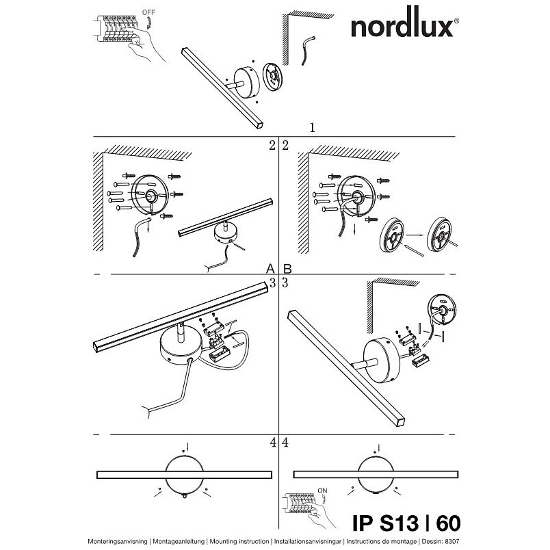 Kinkiet łazienkowy LED biały Nordlux | 60cm, IP44