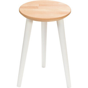 Taboret drewniany biały MoonWood | Elegancki i funkcjonalny
