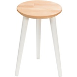 Taboret drewniany biały MoonWood | Elegancki i funkcjonalny