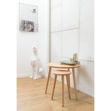 Taboret drewniany biały MoonWood | Elegancki i funkcjonalny