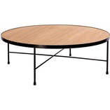 Stolik kawowy industrialny Tre 90cm Nordifra - Dąb/Czarny