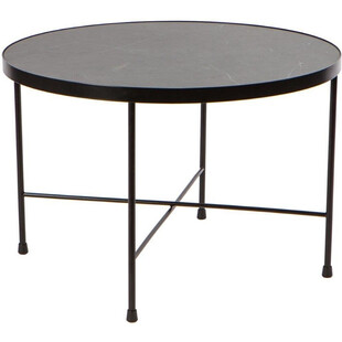 Stolik kawowy loft Tre 60cm Nordifra - Marmur i Czarny