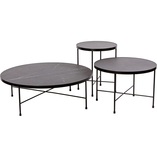 Stolik kawowy loft Tre 60cm Nordifra - Marmur i Czarny