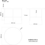 Stolik kawowy loft Tre 60cm Nordifra - Marmur i Czarny