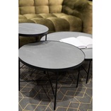 Stolik kawowy loft Tre 60cm Nordifra - Marmur i Czarny