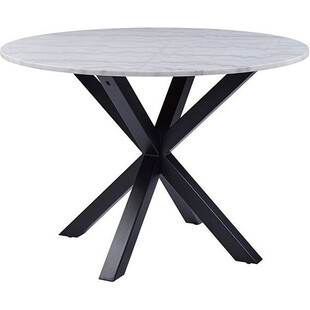 Stół okrągły Actona Heaven 110cm - Glamour Marmur Biały/Czarny