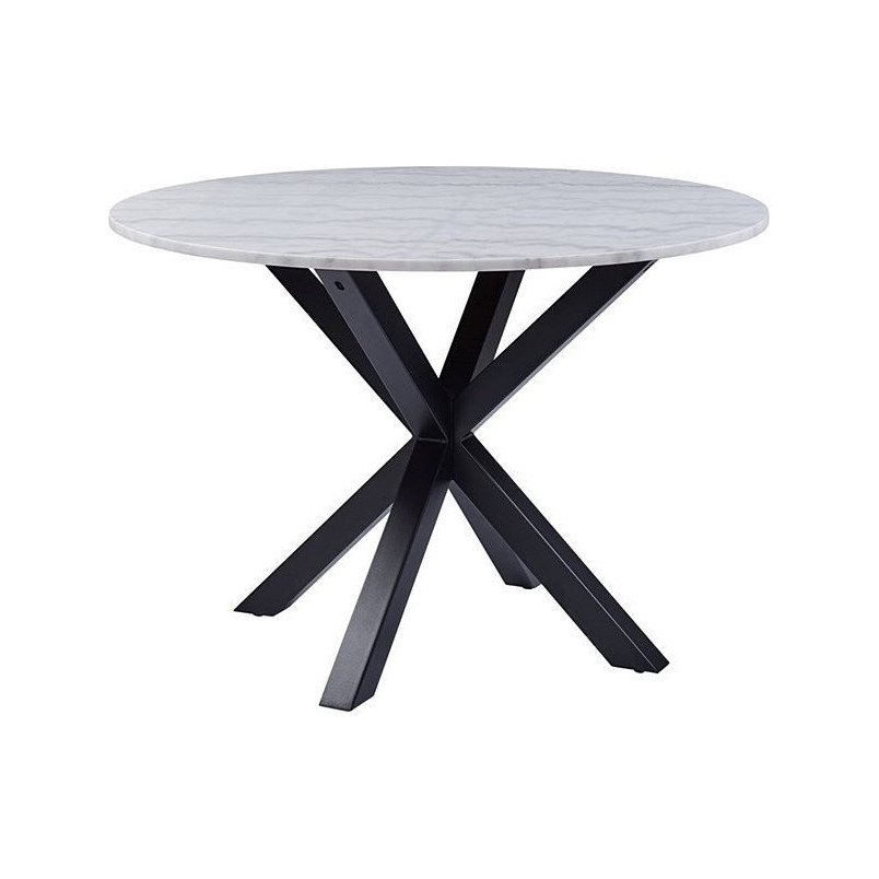 Stół okrągły Actona Heaven 110cm - Glamour Marmur Biały/Czarny