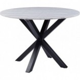 Stół okrągły Actona Heaven 110cm - Glamour Marmur Biały/Czarny