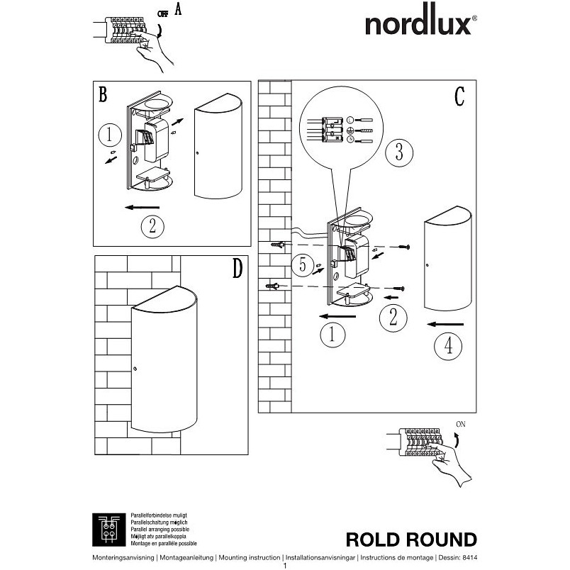 Kinkiet zewnętrzny Rold czarny Nordlux | Oświetlenie ogrodu