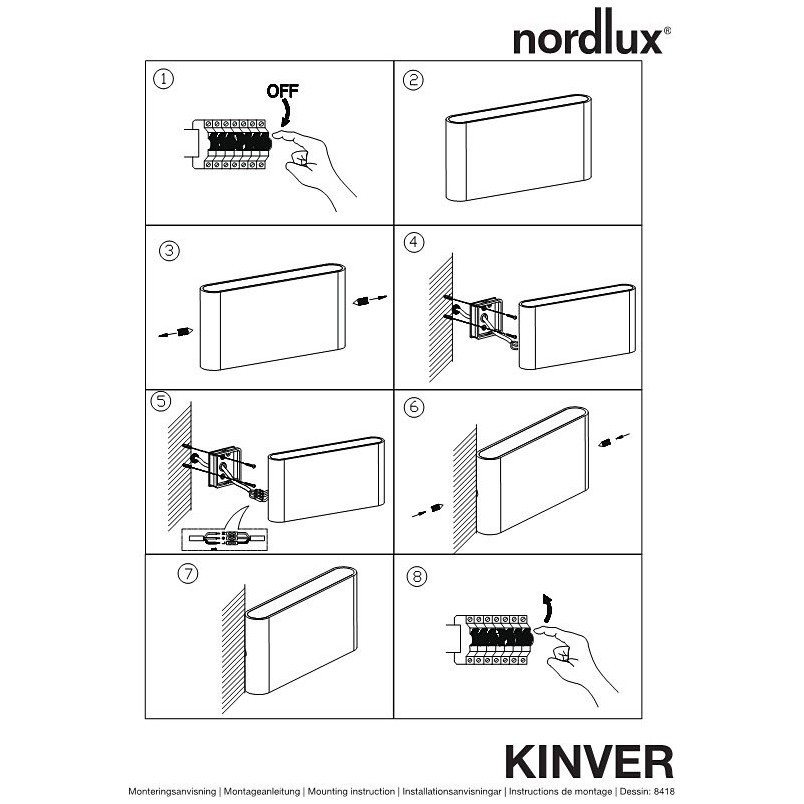 Kinkiet zewnętrzny Nordlux Kinver LED czarny | Oświetlenie elewacyjne