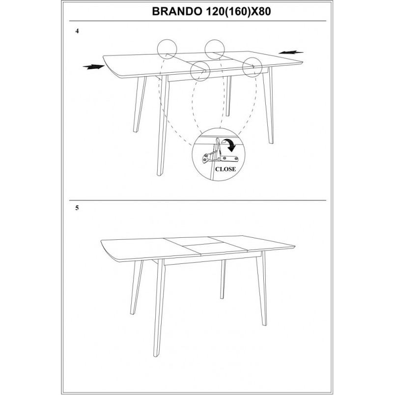 Stół rozkładany Brando Signal | Skandynawski design 120x80