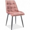 Krzesło welurowe pikowane Chic Velvet różowe Signal do kuchni