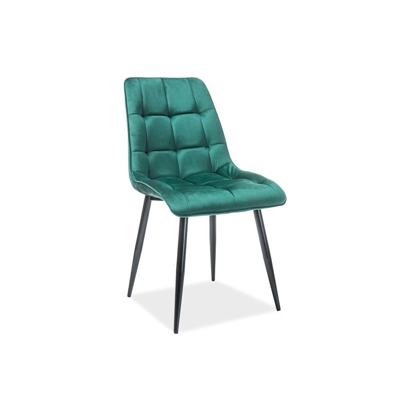 Krzesło welurowe Signal Chic Velvet - Ciemnozielone | Elegancki Design