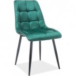 Krzesło welurowe Signal Chic Velvet - Ciemnozielone | Elegancki Design
