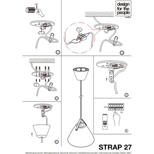 Lampa wisząca Strap - Skandynawski design, szkło, biała | Design For The People