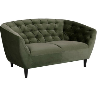 Sofa welurowa 2-os. Ria Actona | Zielony glamour