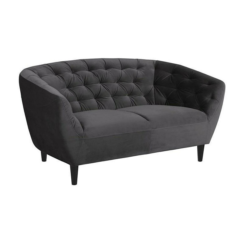 Sofa welurowa 2-os. Ria Actona | Szara, 150cm - Stylowy salon