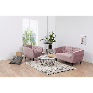 Sofa welurowa 2-os. Ria Actona | Różowa, 150cm - Stylowy Salon
